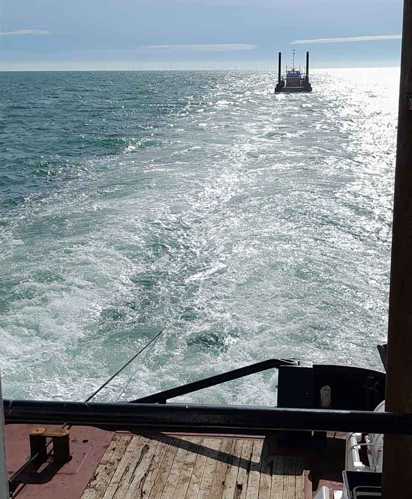 Octopus being towed into Newhaven Port