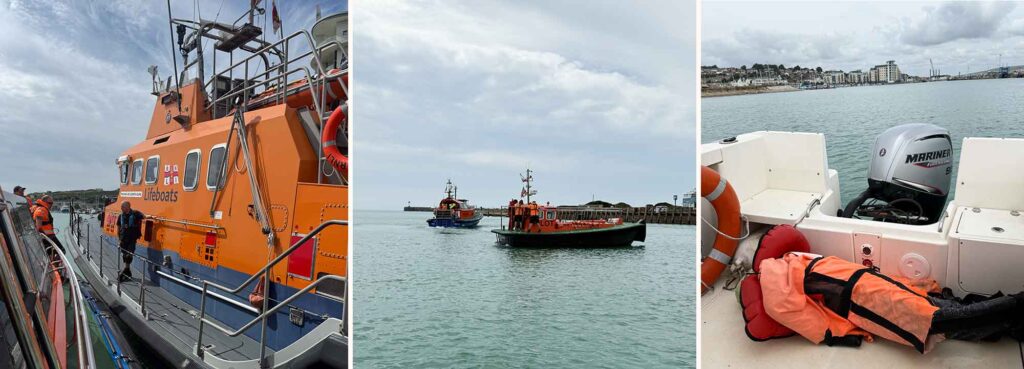 MOB training with the RNLI and Pilot Vessel in Newhaven harbour