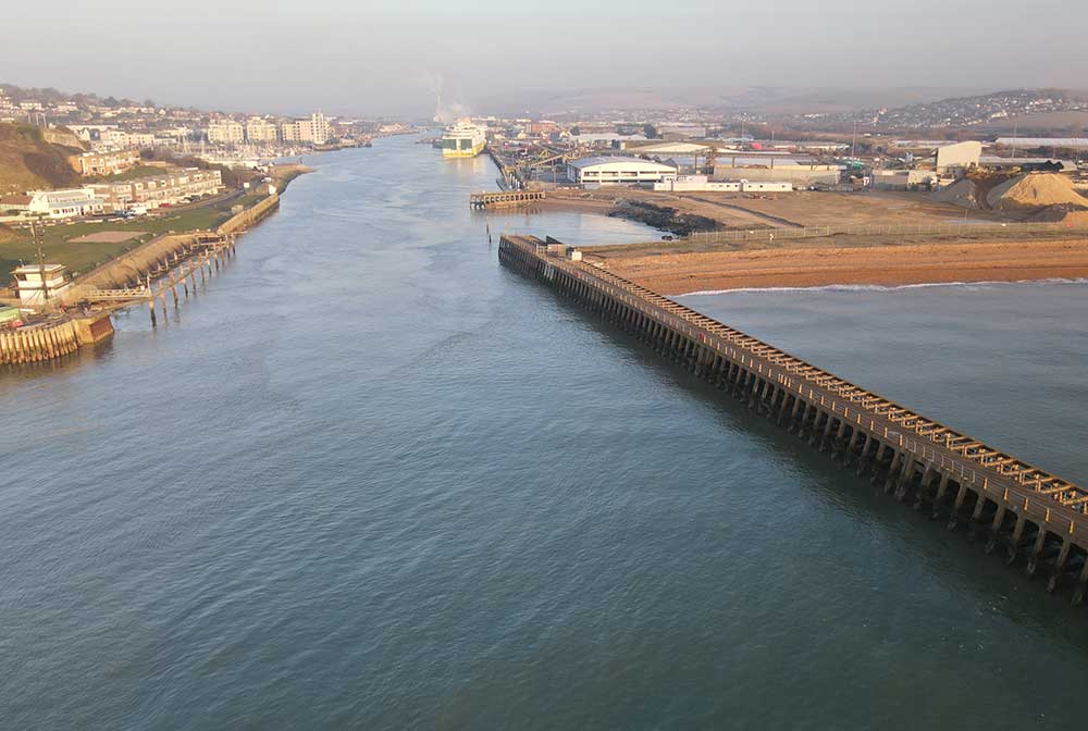 Newhaven Port from drone