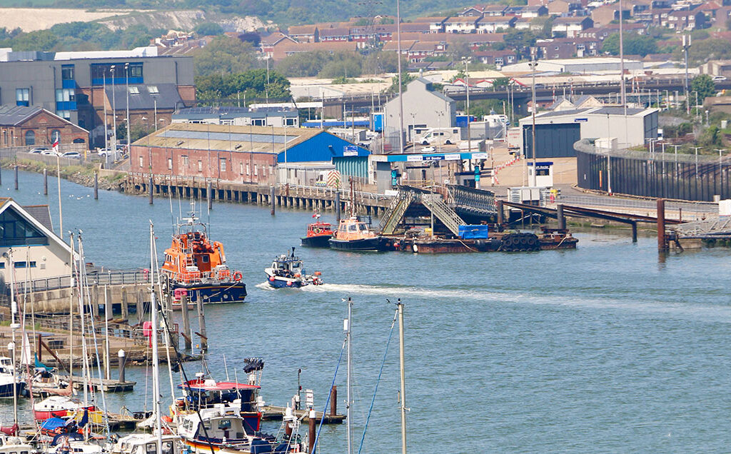 view of Newhaven port and many yachts