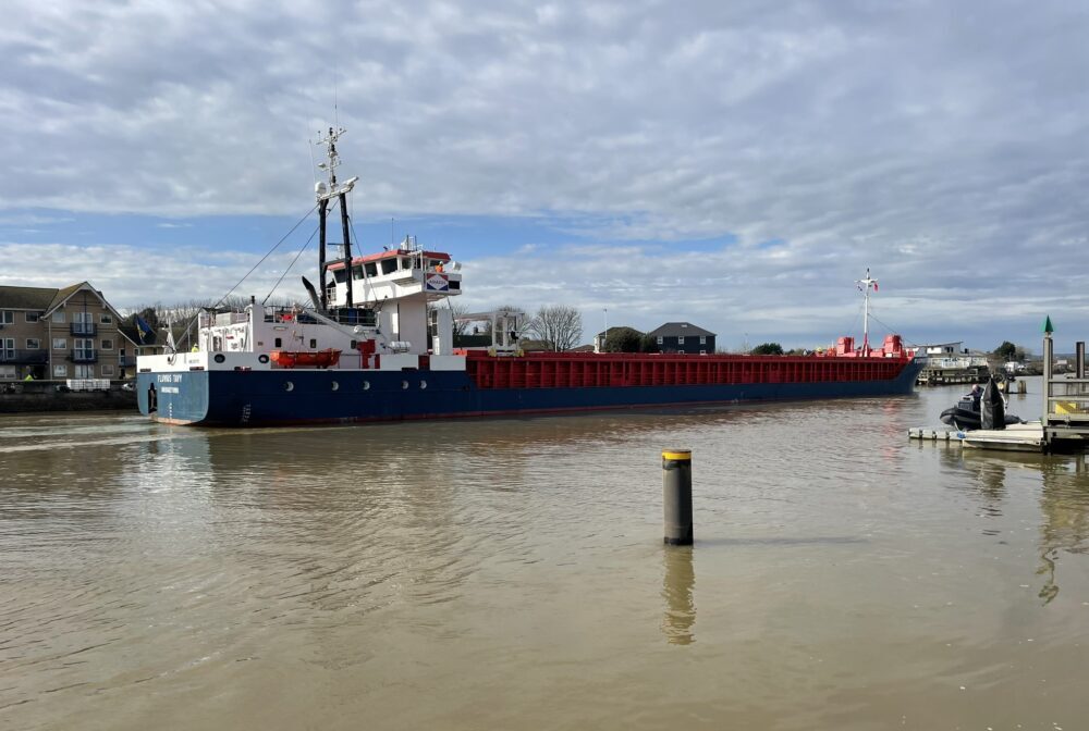 Ship Passing at Newhaven Port