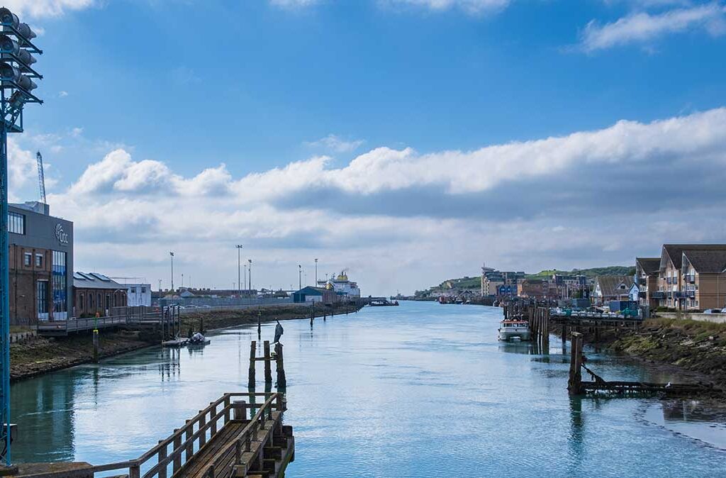 view from the bridge at Newhaven Port