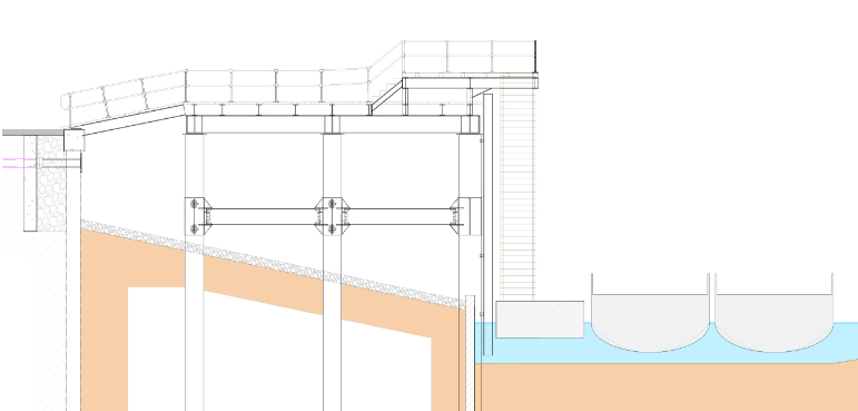 New fishing stages illustration from a side view
