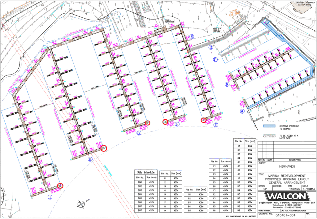 Navigational lights diagram at Newhaven Marina