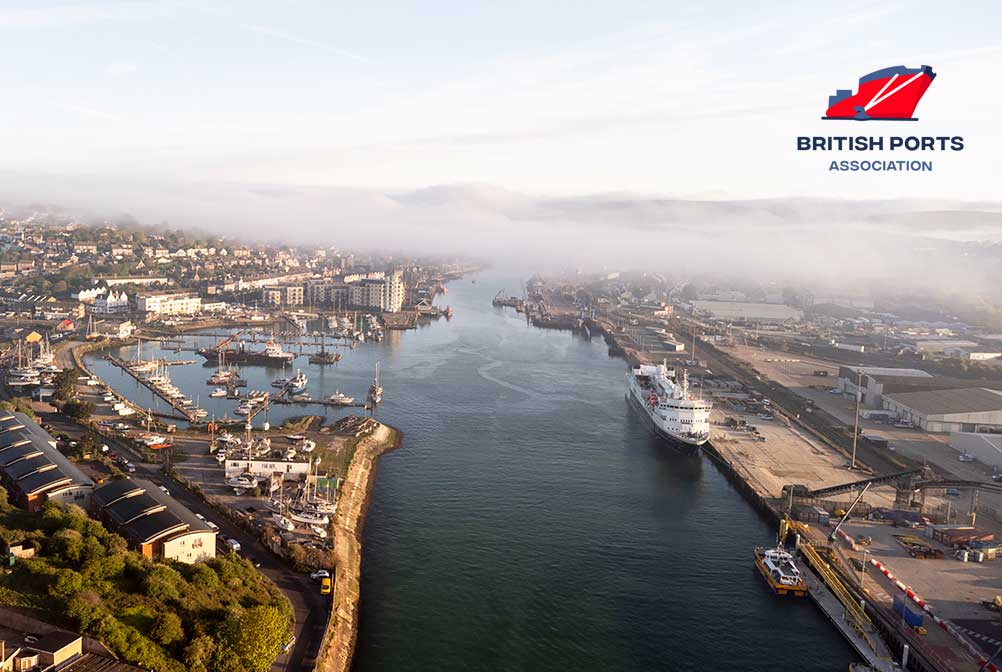 BPA (British Ports Association) logo on an image of Newhaven Port
